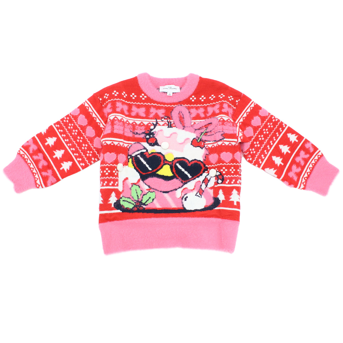 マーク・ジェイコブス MARC JACOBS ベビー-セーター,ニット クリスマスW15568 97ERED ピンク系 レッド系 kb-01 - 画像 (3)