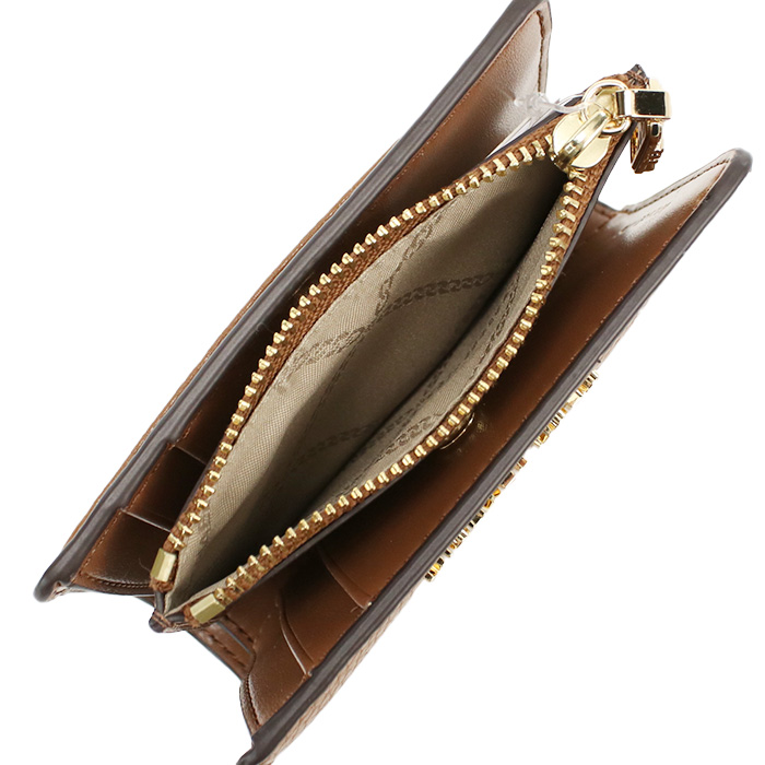 マイケルコース MICHAEL KORS EMPIRE 二折財布小銭入付き ブランド32S4G8ED7L LEATHER 230LUGGAGE ブラウン系 wallet-01 - 画像 (10)