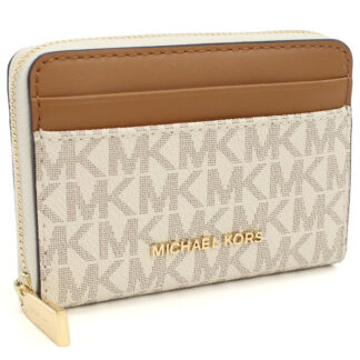 マイケル・コース MICHAEL KORS JET SET CHARM 小銭入れ　ブランド32T4GJ6Z5B　149VANILLA-ACRN ホワイト系 ブラウン系　wallet-01