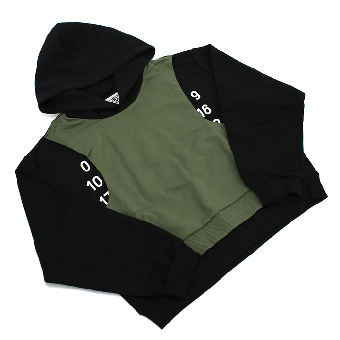 エムエムシックス MM6 キッズ パーカー ブランドM60680 MM02X M6C21カーキ ブラック apparel-01 kb-01 - 画像 (3)