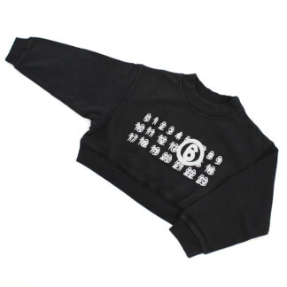 MM6 エムエムシックス ナンバープリント スウェット M60683 MM03Z M6900 キッズ ブラック 大人もOK