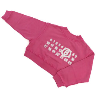 エムエムシックス MM6  ナンバープリント スウェット キッズ 大人もOKM60683　MM03Z　M6307ピンク系 kb-01