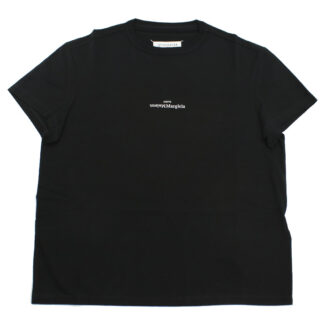 Maison Margiela メゾンマルジェラ ディストーテッド ロゴ Tシャツ S30GC0701 S22816 900 メンズ ブラック