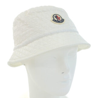 モンクレール MONCLER  レディース　バケットハット　ブランド ロゴ　キルティング3B00027 BUCKET　788K4　032ホワイト系 cap-01