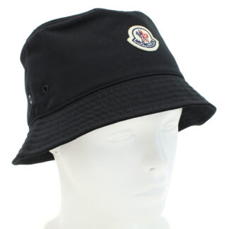 モンクレール MONCLER  レディース バケットハット ブランド　ロゴ3B00080 BUCKET　57843　999ブラック　cap-01