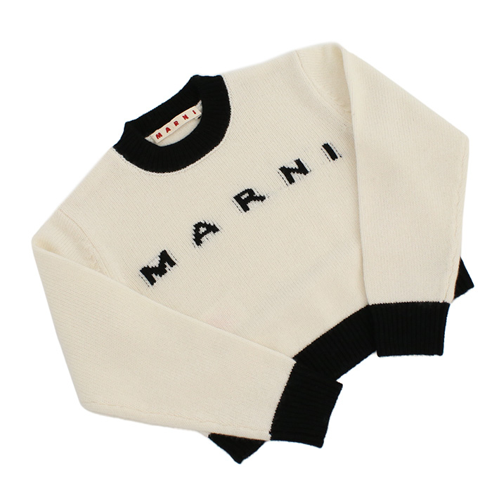 マルニ MARNI カラーブロック ニット セーター キッズ 大人もOK M00993 ホワイト - 画像 (3)