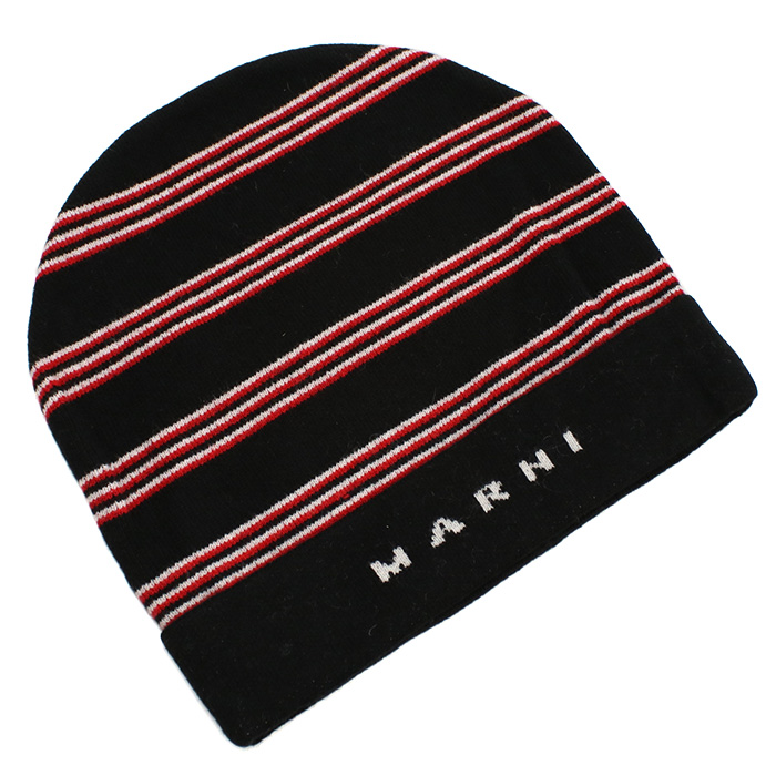 マルニ MARNI キッズ ボーダー ロゴ ニット帽M01238 M00SZ 0M900ブラック kb-01 - 画像 (3)