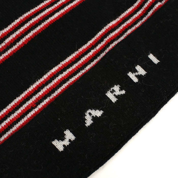 マルニ MARNI キッズ ボーダー ロゴ ニット帽M01238 M00SZ 0M900ブラック kb-01 - 画像 (4)