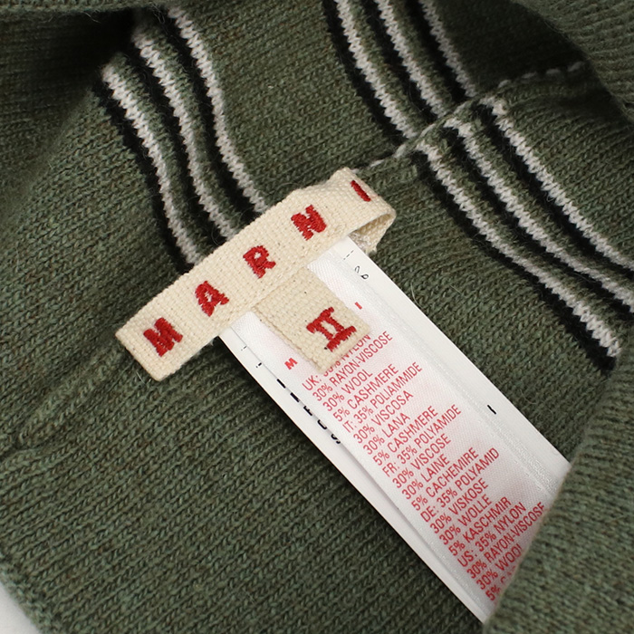 マルニ MARNI キッズ ボーダー ロゴ ニット帽 M01238 M00SZ 0M540 カーキ kb-01 wot-01 - 画像 (5)