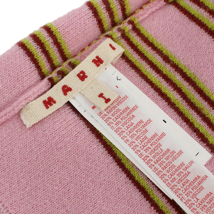 マルニ MARNI キッズ ボーダー ロゴ ニット帽M01238 M00SZ 0M345ピンク系 kb-01 - 画像 (5)