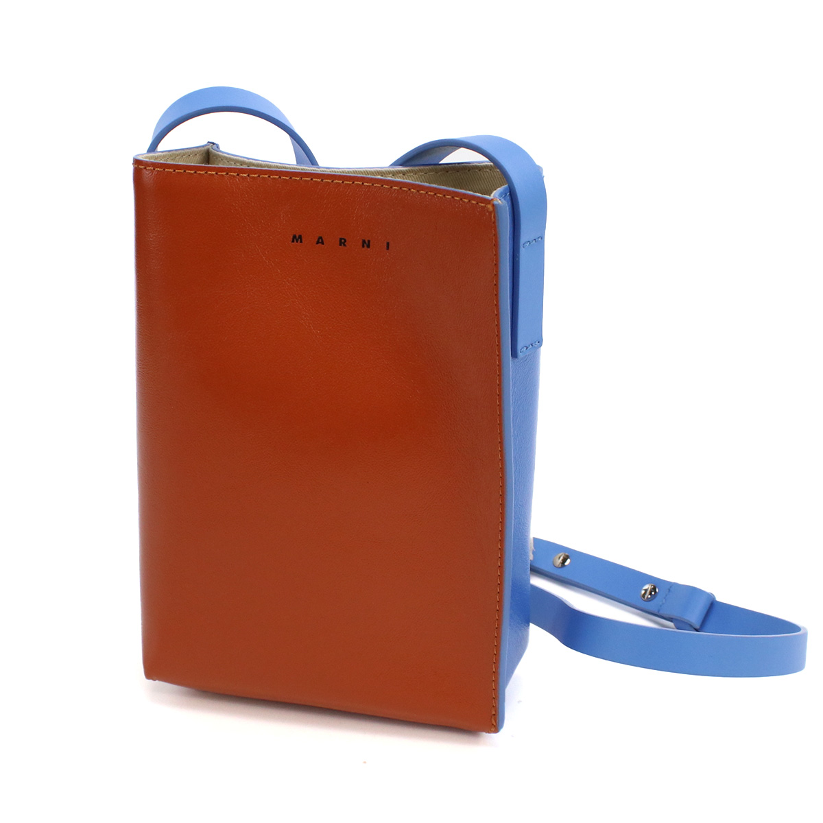 マルニ MARNI 斜め掛け ショルダーバッグ ブランドSBMQ0040Q0 P2644 Z640Bブラウン系 ブルー系 bag-01 - 画像 (4)