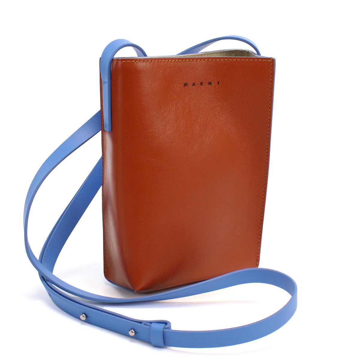 マルニ MARNI 斜め掛け ショルダーバッグ ブランドSBMQ0040Q0 P2644 Z640Bブラウン系 ブルー系 bag-01 - 画像 (5)