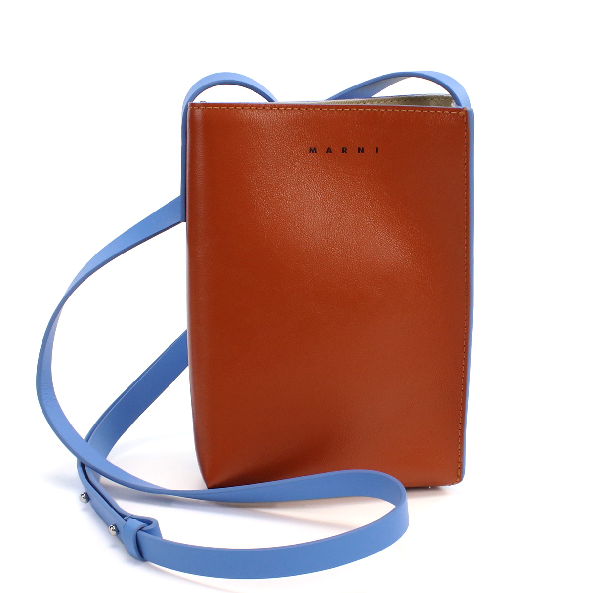 マルニ MARNI 斜め掛け ショルダーバッグ ブランドSBMQ0040Q0 P2644 Z640Bブラウン系 ブルー系 bag-01 - 画像 (7)