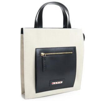 マルニ MARNI トートバッグ ブランドバッグSHMP0068Q0 P2994 ZN015ホワイト系 ブラック bag-01