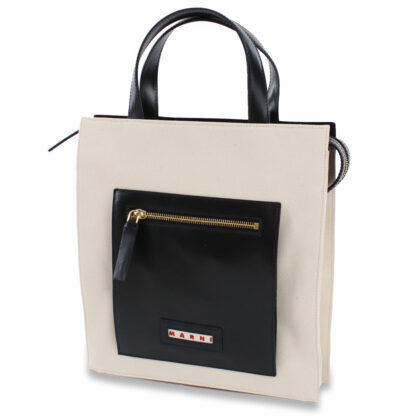 マルニ MARNI トートバッグ ブランドバッグSHMP0068Q0 P2994 ZN015ホワイト系 ブラック bag-01 - 画像 (4)