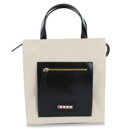 マルニ MARNI トートバッグ ブランドバッグSHMP0068Q0 P2994 ZN015ホワイト系 ブラック bag-01 - 画像 (5)