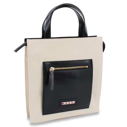 マルニ MARNI トートバッグ ブランドバッグSHMP0068Q0 P2994 ZN015ホワイト系 ブラック bag-01 - 画像 (6)