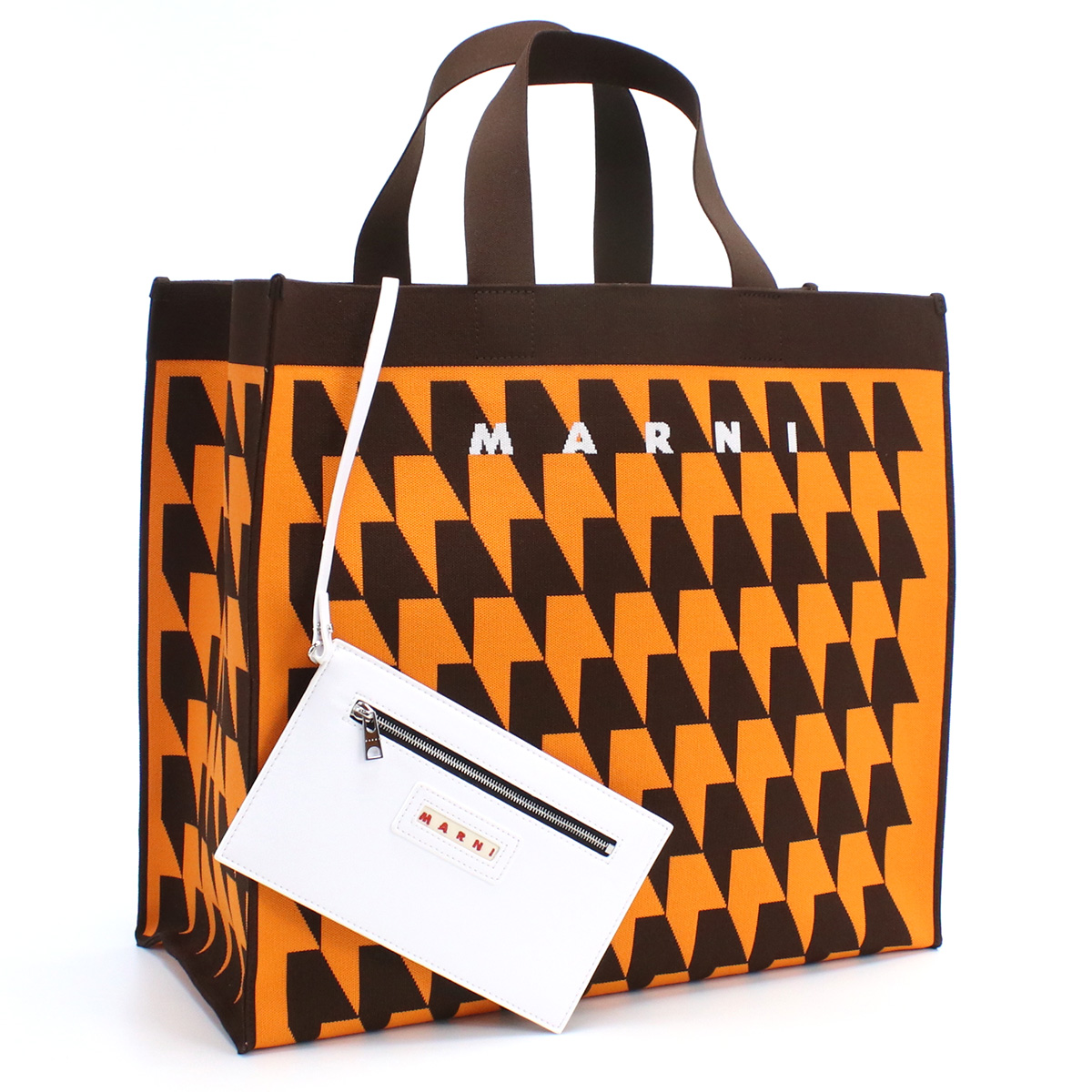 マルニ MARNI ブランド トートバッグ ショッピングバッグ 大容量SHMP0073A1 P4556 Z2L37オレンジ系 ブラウン系 bag-01 - 画像 (7)