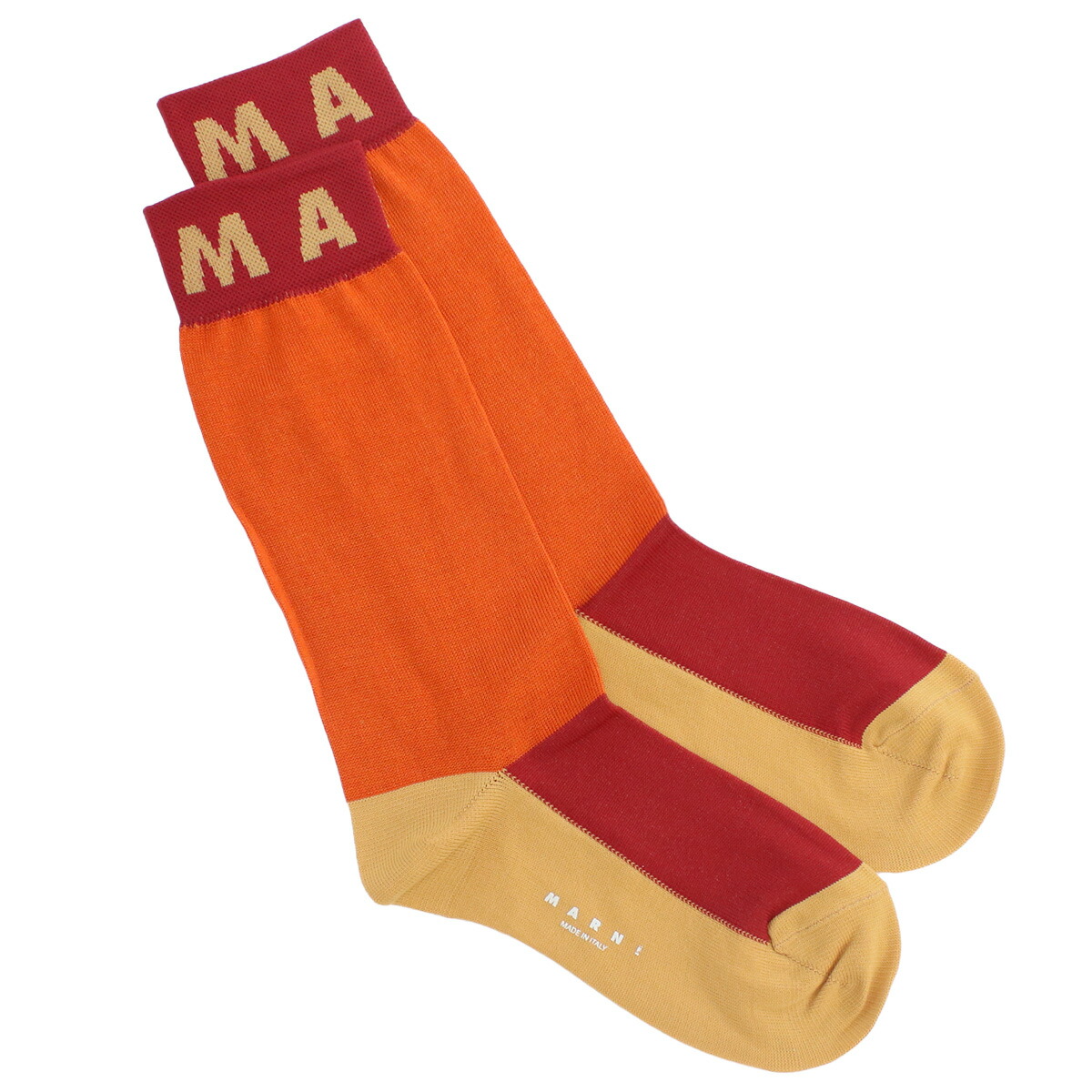 マルニ MARNI レディース ソックス ブランドSKMC0120Q1 UFC136 00R21オレンジ系 マルチカラー socks-01