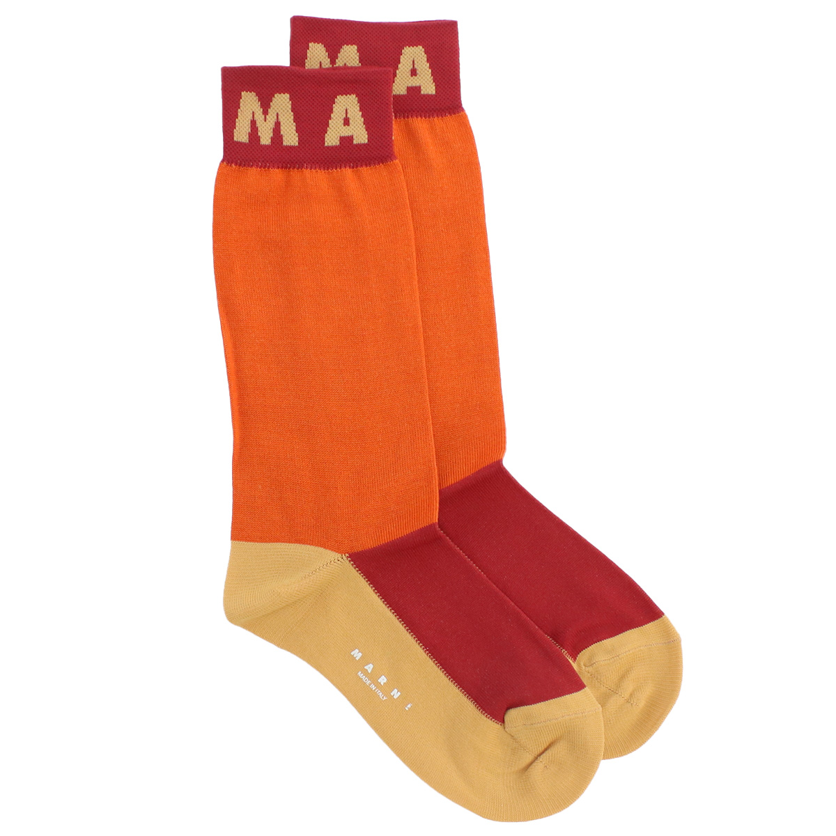 マルニ MARNI レディース ソックス ブランドSKMC0120Q1 UFC136 00R21オレンジ系 マルチカラー socks-01 - 画像 (4)