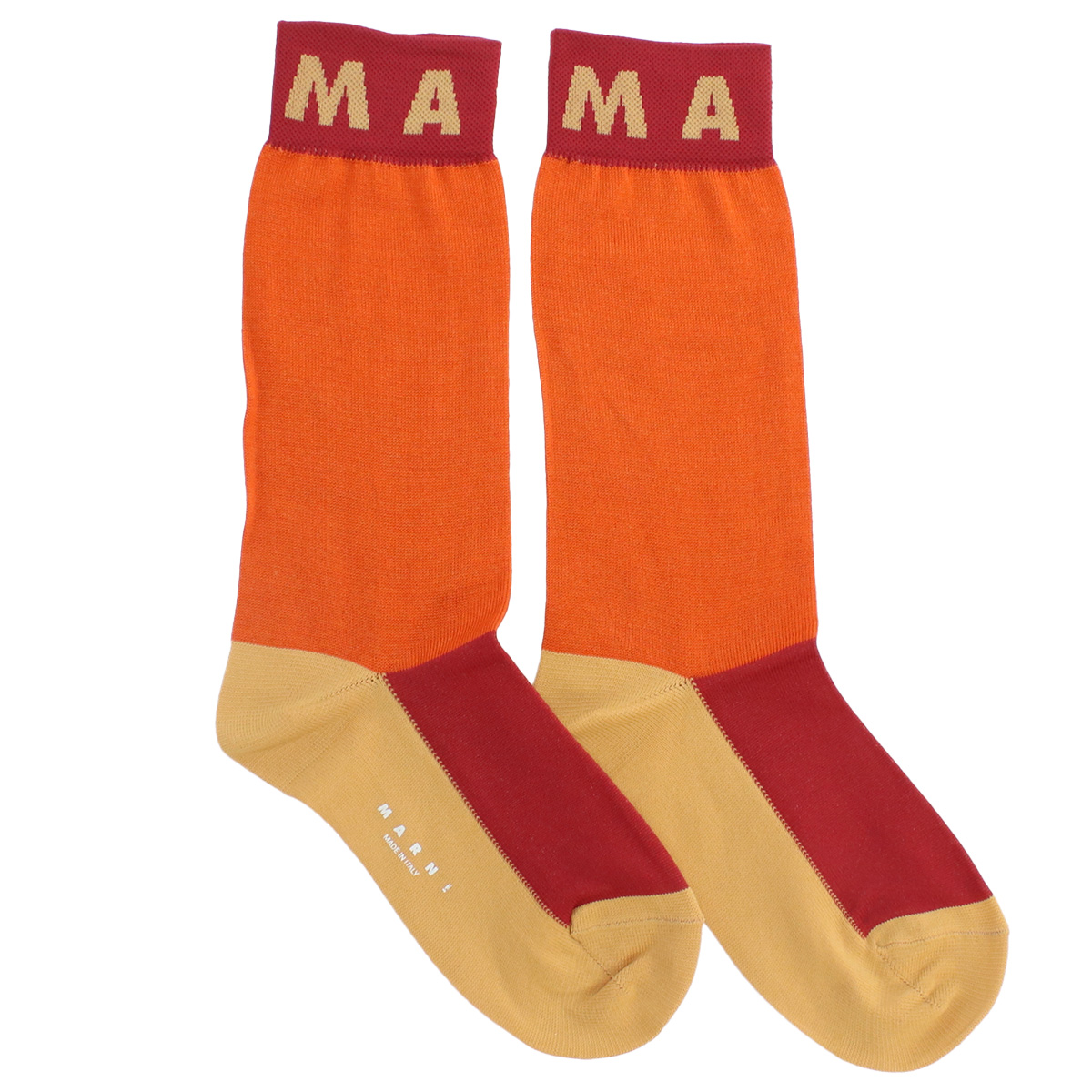 マルニ MARNI レディース ソックス ブランドSKMC0120Q1 UFC136 00R21オレンジ系 マルチカラー socks-01 - 画像 (5)