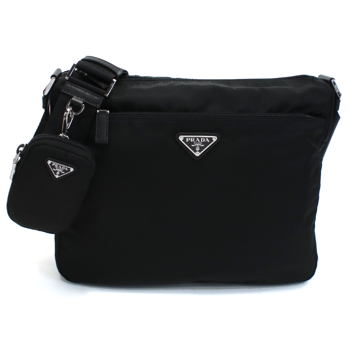 プラダ PRADA 斜め掛けショルダーバッグ ブランド ヴェラ トライアングル ロゴ 1BC421 RV44 V D1M F0002NERO ブラック bag-01 - 画像 (7)