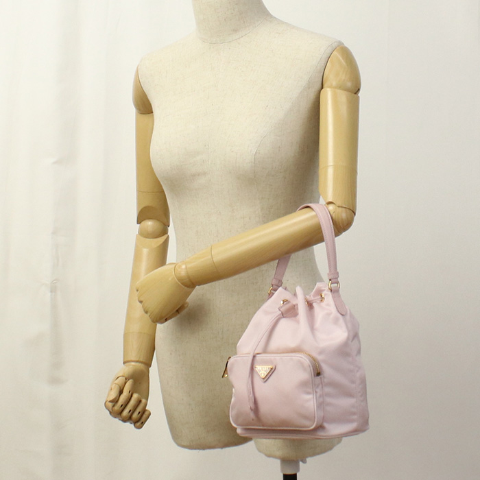 PRADA プラダ デュエット Re-Nylon バケットバッグ 1BH038 RV44 V UOO F0E18 レディース ピンク - 画像 (9)