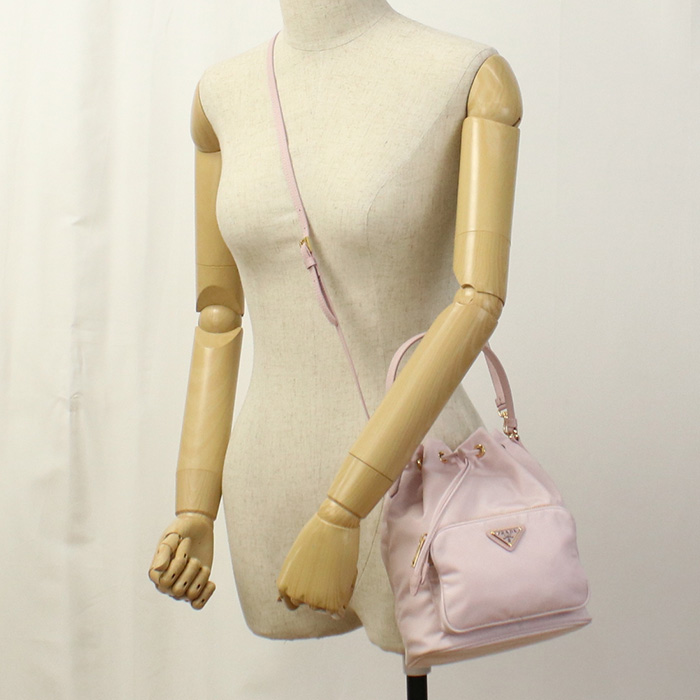 PRADA プラダ デュエット Re-Nylon バケットバッグ 1BH038 RV44 V UOO F0E18 レディース ピンク - 画像 (10)