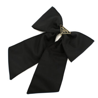 PRADA プラダ Re-Nylon ヘアクリップ リボン 1IF163 2DMI F0632 レディース ブラック