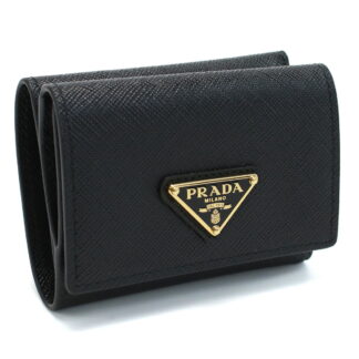 プラダ PRADA  三折財布小銭入付き　ブランド1MH042　QHH　F0002NERO ブラック　wallet-01　mini-01