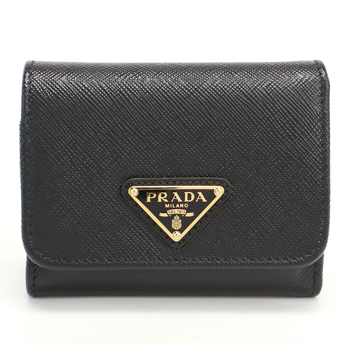 プラダ PRADA 三つ折り財布 小銭入付き トライアングルロゴ サフィアーノ1MH044 QHH F0002 NERO ブラック walle-01 mini-01 - 画像 (2)