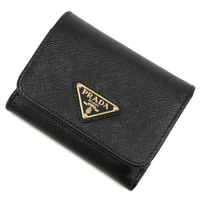 プラダ PRADA 三つ折り財布 小銭入付き トライアングルロゴ サフィアーノ1MH044 QHH F0002 NERO ブラック walle-01 mini-01 - 画像 (6)