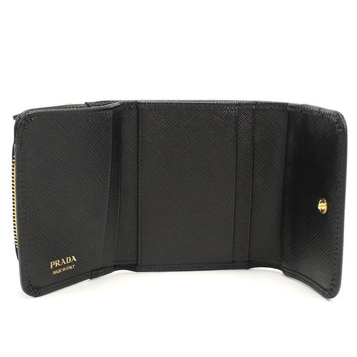 プラダ PRADA 三つ折り財布 小銭入付き トライアングルロゴ サフィアーノ1MH044 QHH F0002 NERO ブラック walle-01 mini-01 - 画像 (8)