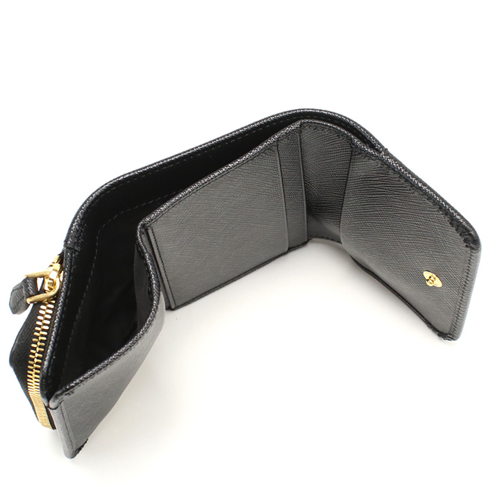 プラダ PRADA 三つ折り財布 小銭入付き トライアングルロゴ サフィアーノ1MH044 QHH F0002 NERO ブラック walle-01 mini-01 - 画像 (9)