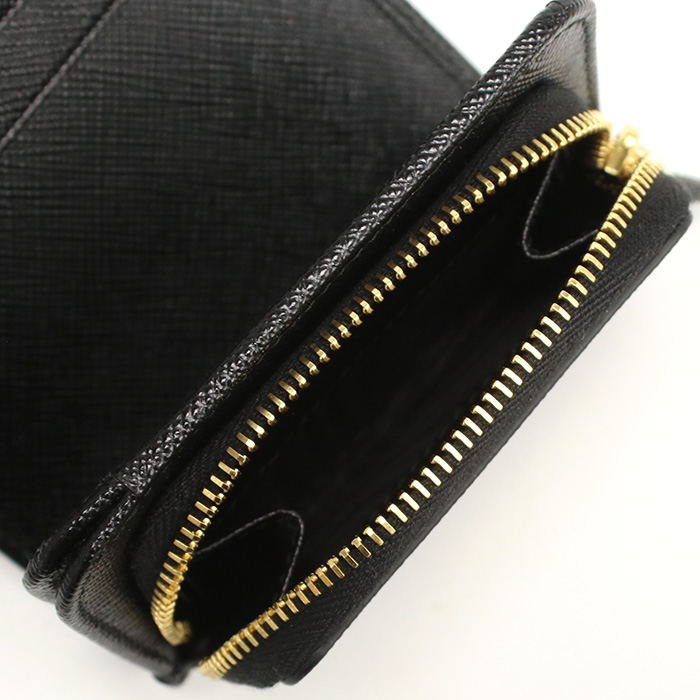 プラダ PRADA 三つ折り財布 小銭入付き トライアングルロゴ サフィアーノ1MH044 QHH F0002 NERO ブラック walle-01 mini-01 - 画像 (10)