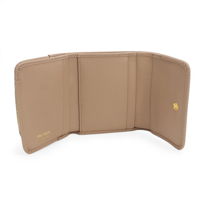 プラダ PRADA 三つ折り財布 小銭入付き トライアングルロゴ サフィアーノ1MH044 QHH F0236CIPR ベージュ系 wallet-01 mini-01 - 画像 (6)