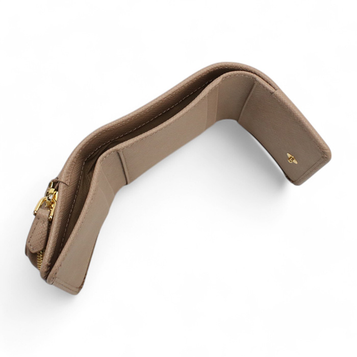 プラダ PRADA 三つ折り財布 小銭入付き トライアングルロゴ サフィアーノ1MH044 QHH F0236CIPR ベージュ系 wallet-01 mini-01 - 画像 (7)