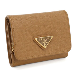 PRADA プラダ 三折財布小銭入付き 1MH044 QHH F03BH レディース ブラウン
