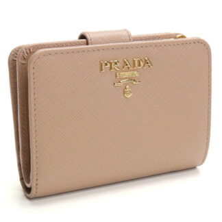 【21AW新作】プラダ PRADA  2つ折り財布　コンパクトサイフ ブランド財布 ミニ財布コンパクト財布1ML018　QWA　F0236CIPRIA ベージュ系　gsw-2