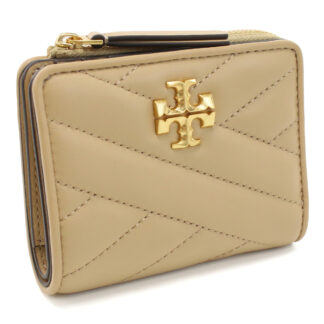 トリーバーチ TORY BURCH KIRA 二折財布小銭入付き ブランド 153121 250DESERT DUNE ベージュ系 wallet01 mini-01