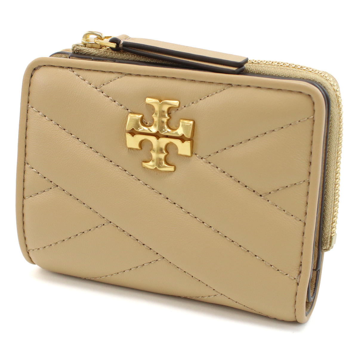 トリーバーチ TORY BURCH KIRA 二折財布小銭入付き ブランド 153121 250DESERT DUNE ベージュ系 wallet01 mini-01 - 画像 (3)