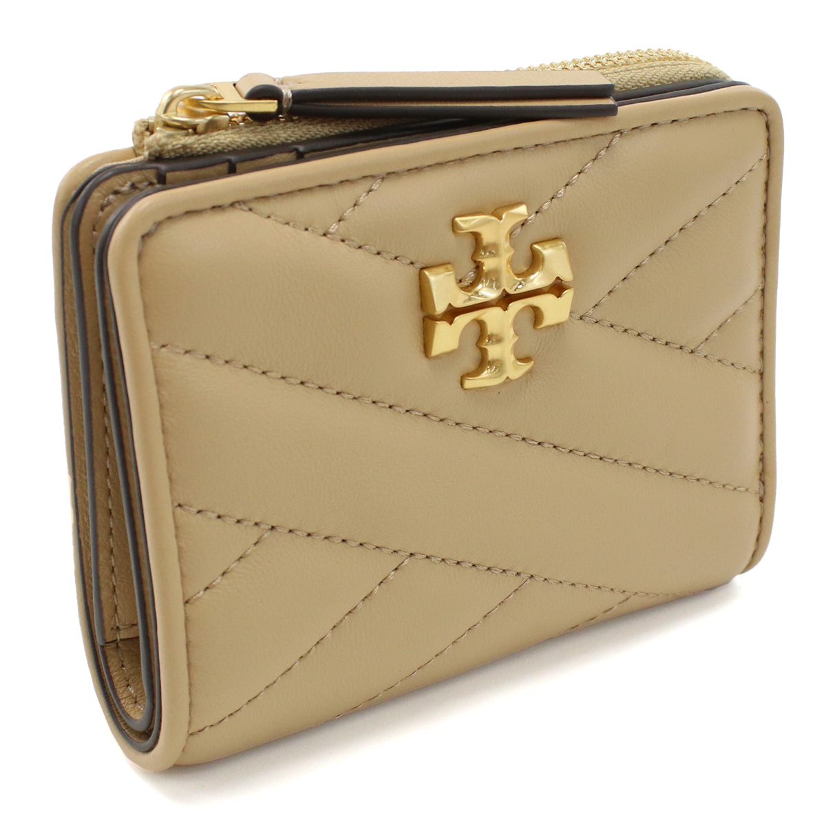 トリーバーチ TORY BURCH KIRA 二折財布小銭入付き ブランド 153121 250DESERT DUNE ベージュ系 wallet01 mini-01 - 画像 (4)