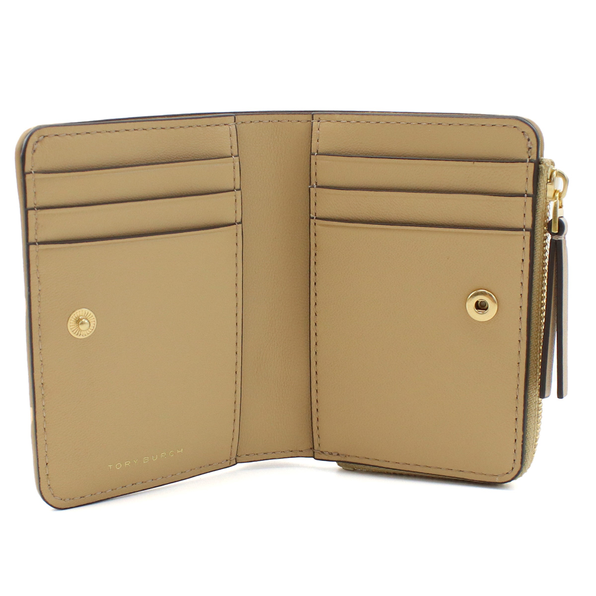 トリーバーチ TORY BURCH KIRA 二折財布小銭入付き ブランド 153121 250DESERT DUNE ベージュ系 wallet01 mini-01 - 画像 (8)