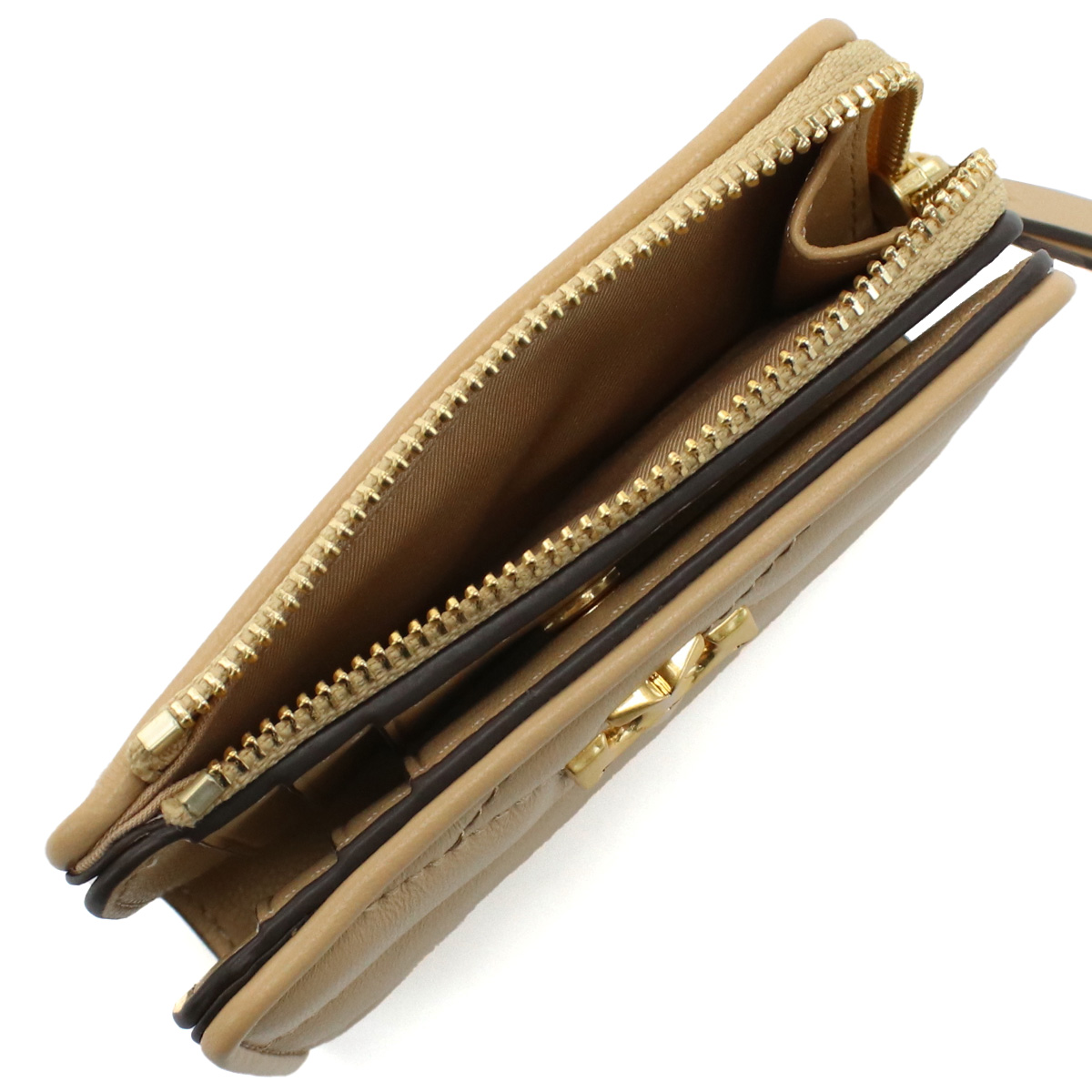 トリーバーチ TORY BURCH KIRA 二折財布小銭入付き ブランド 153121 250DESERT DUNE ベージュ系 wallet01 mini-01 - 画像 (10)