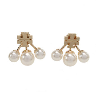 トリーバーチ TORY BURCH KIRA ピアス　ブランド153672　700TORY GOLD-CREAM ゴールド系 ホワイト系　accessory-01