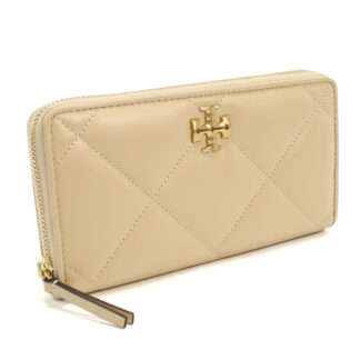 TORY BURCH トリーバーチ 長財布ラウンドファスナー 154989 700 KIRA DIAMOND QUILT レディース アイボリー