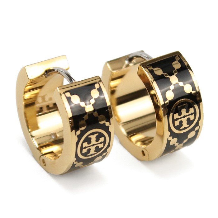 トリーバーチ TORY BURCH MILLER T MONOGRAM ピアス ブランド157223 720TORY GOLD ゴールド系 ブラック accessory-01