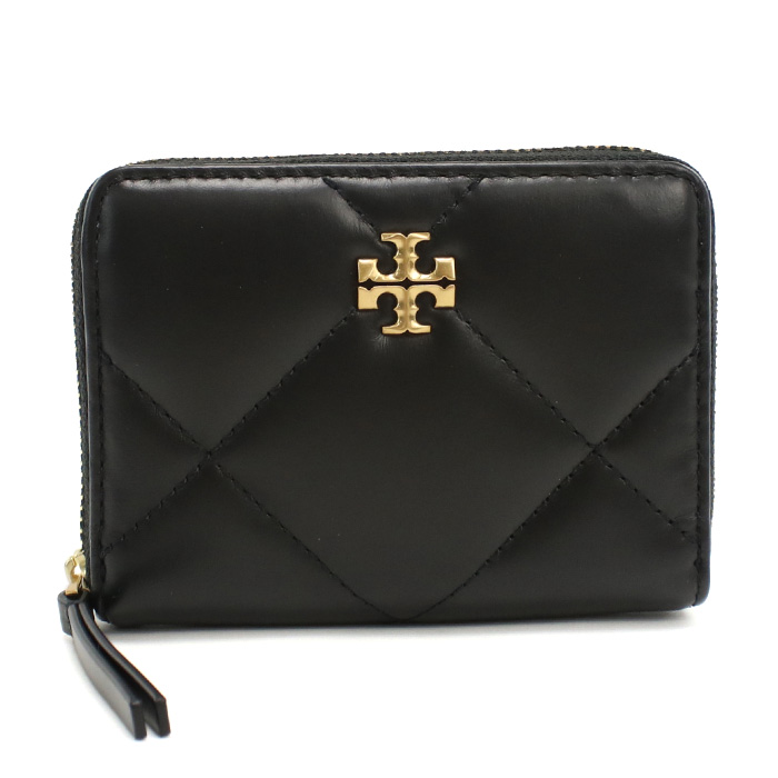 TORY BURCH トリーバーチ ラウンドファスナー 折財布 159791 001 KIRA DIAMOND QUILT レディース ブラック - 画像 (8)