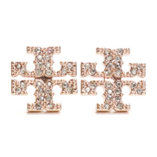 トリーバーチ TORY BURCH KIRA PAVE STUD EARRING ピアス ブランドアクセサー ブランドロゴ53423　696ROSE GOLD ピンク系　accessory-01
