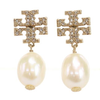 トリーバーチ TORY BURCH KIRA PAVE PEARL DROP EARRING ピアス ブランド アクセサリー60525　137TORY GOLD-PEARL ホワイト系 ゴールド系 accessory-01